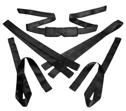 Bordeaux 5 Piece Satin Bondage Set by XR Brands - Bondage Kits