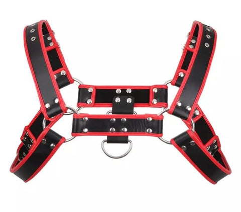 Brace Leather Body Harness Flat Studs by Hell's Couture - Cuffs and Restraints