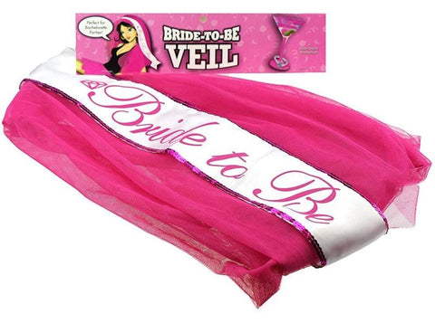 Bride To Be Veil Pink Adult Party Novelty by Little Genie - Bachelorette and Bucks
