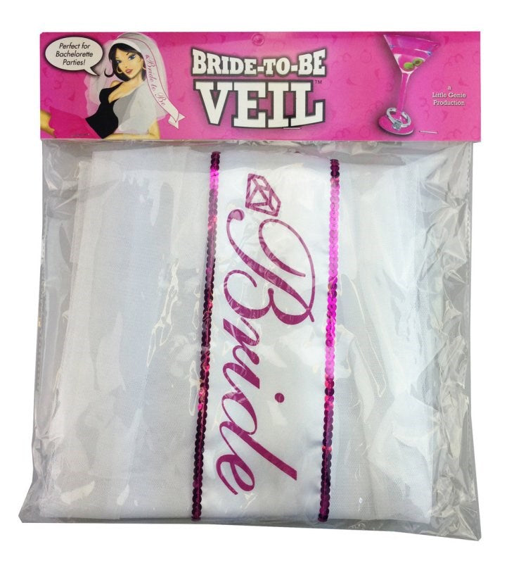 Bride-To-Be Veil White and Pink - - Fancy Dress Ups