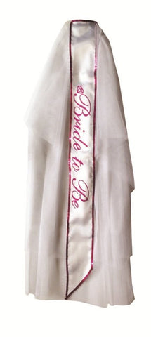 Bride-To-Be Veil White and Pink by Little Genie - Fancy Dress Ups