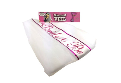 Bride-To-Be Veil White and Pink by Little Genie - Fancy Dress Ups