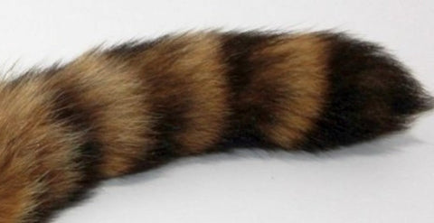 Brown Faux Fox Tail Ribbed Silver Butt Plug by BDStyle - Steel Sex Toys