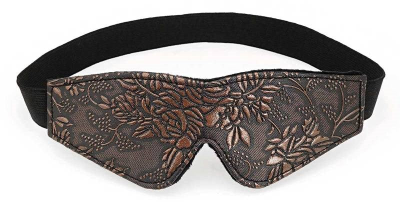 Brown Floral Print Blindfold - - Fancy Dress Ups