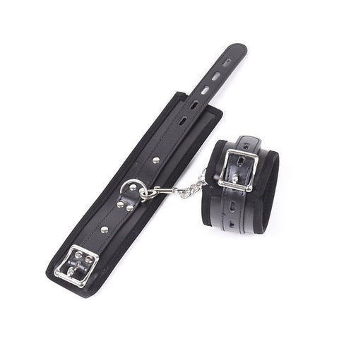 Buckler Faux Leather Cuffs With Chain by BDStyle - Cuffs and Restraints