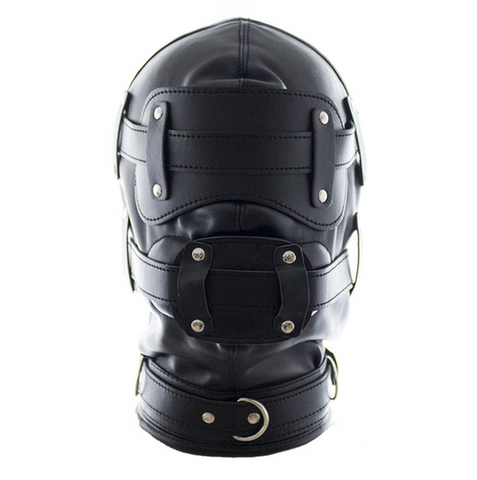 Bug-Eyed Lockdown Hood With Penis Gag by BDStyle - Bondage Hoods