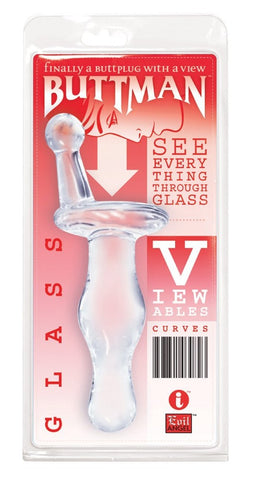 Buttmans Viewable Glass Butt Plug Curves - Glass Sex Toys