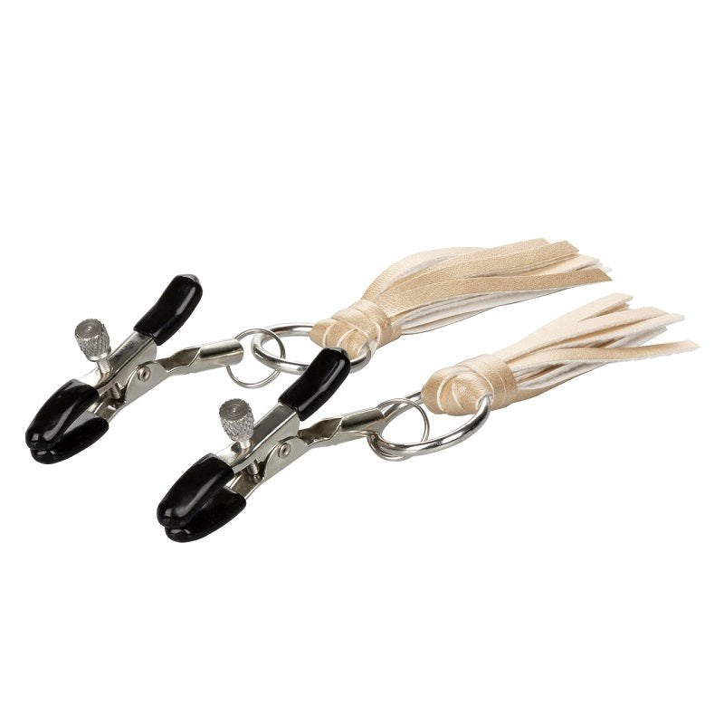 California Exotics Playful Tassels Nipple Clamps - - Nipple and Clit Clamps