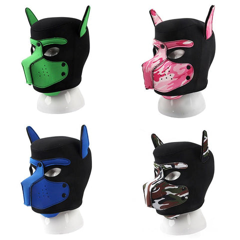 Camouflage Dog Leather Bondage Hood by BDStyle - Bondage Hoods