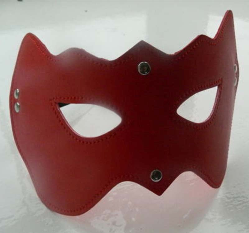 Cat PVC Eye Mask Red Heavy - - Fancy Dress Ups