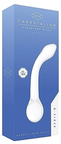 Chrystalino G Rider White Glass by Shots Toys - Glass Sex Toys