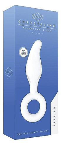 Chrystalino Gripper White Textured by Shots Toys - Glass Sex Toys