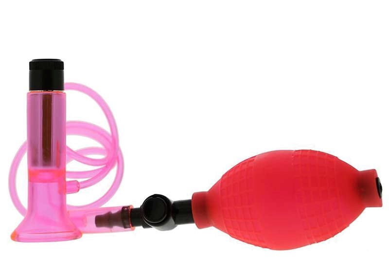 Clitoral Vibrating Pump Clear Pink with Batteries - - Pussy And Clit Toys