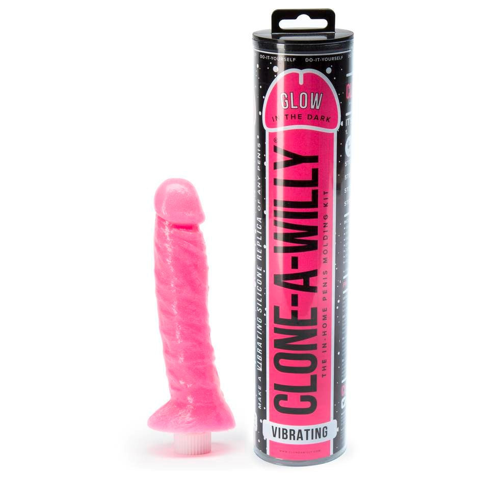 Clone-A-Willy Vibrating Silicone Hot Pink Glow in the Dark - - Moulding Kits