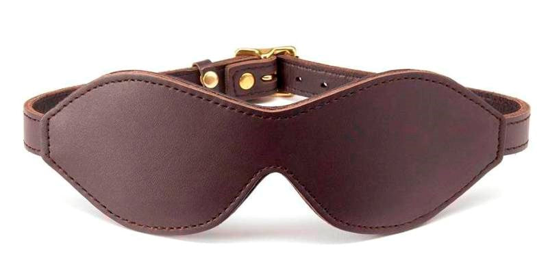 Coco de Mer Brown Leather Blindfold - - Fancy Dress Ups