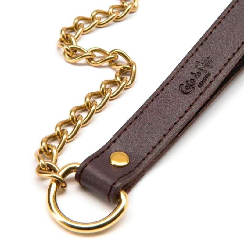 Coco de Mer Brown Leather Lead - - Collars And Cuffs