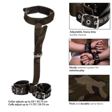 Colt Camo BDSM Play Collar and Cuffs by California Exotics - Cuffs and Restraints