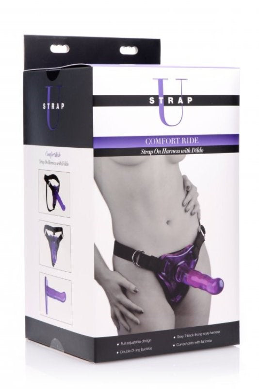 Comfort Ride Strap On Harness with Purple Dildo - - Strap On Sextoys