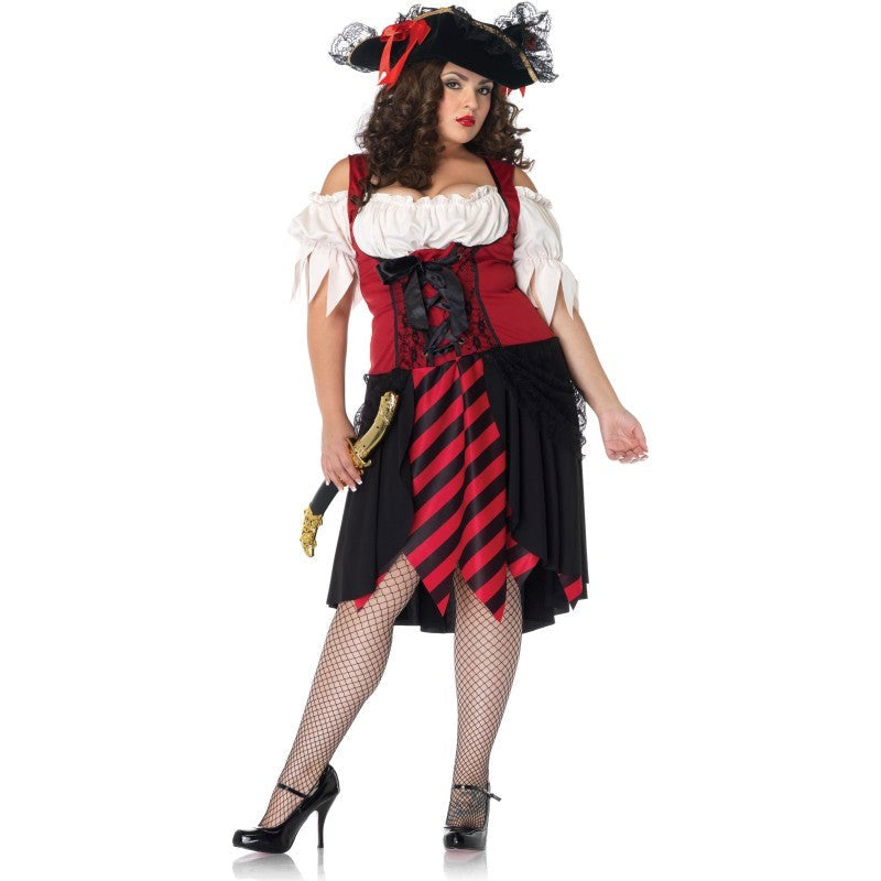 Crimson Pirate Costume - - Fancy Dress Ups