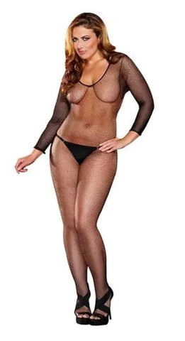 Alluring Plus-Size Fishnet Bodystocking by Xgen Products - Hosiery