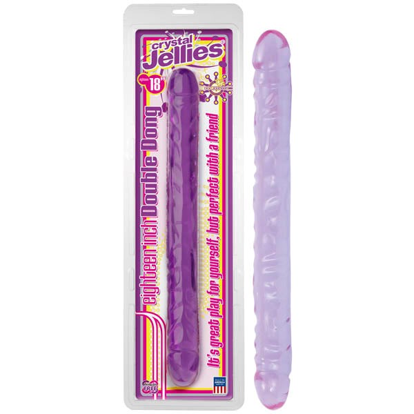 Crystal Jellies 18'' Double Dong - Purple - - Double Ender