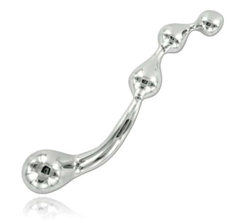 Curved Metal G Wand by Hell's Couture - Steel Sex Toys