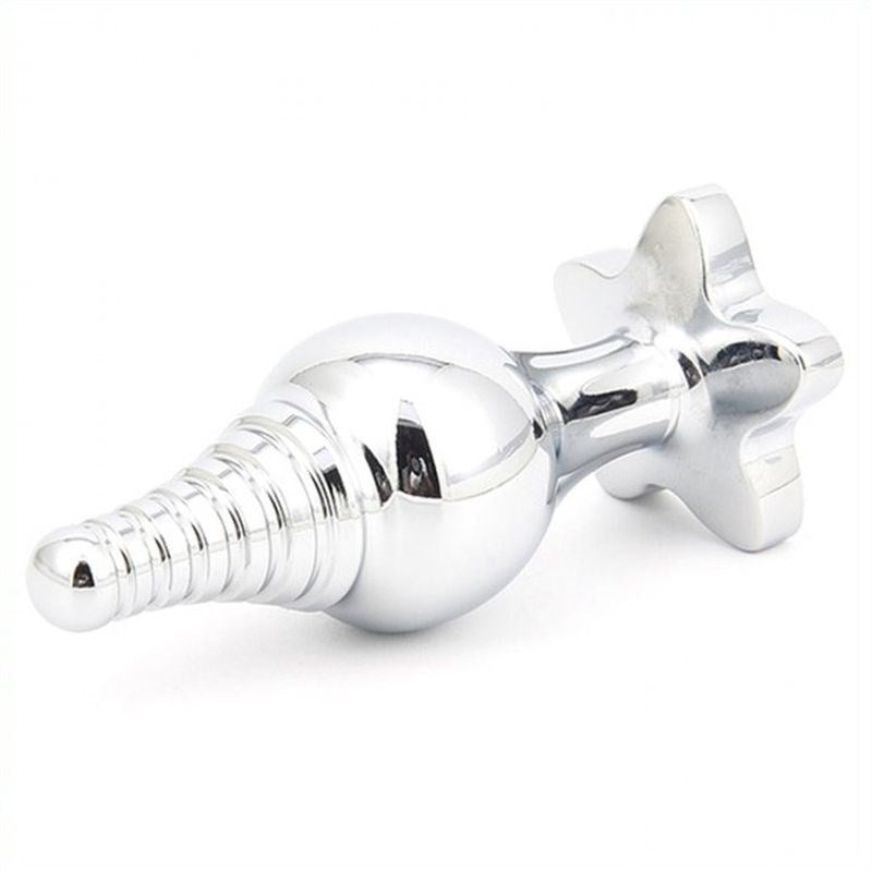 Cusp Head Butt Plug With Leaf Bling - - Steel Sex Toys