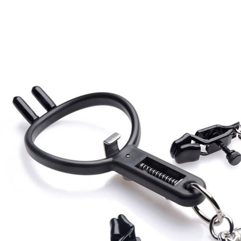 Degraded Mouth Spreader with Nipple Clamps by BDStyle - Nipple and Clit Clamps