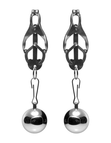 Deviant Monarch Weighted Nipple Clamps by XR Brands - Nipple and Clit Clamps