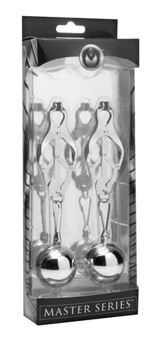 Deviant Monarch Weighted Nipple Clamps by XR Brands - Nipple and Clit Clamps