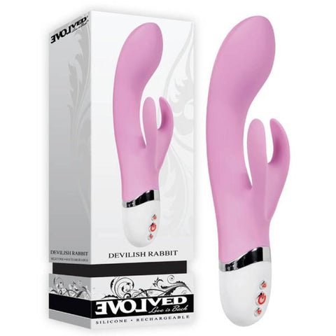 Devilish Rabbit Vibrator Rechargeable by Evolved - Rabbit Vibrators