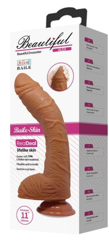 Dildo Alex Light Brown Waterproof Textured by Baile - Realistic Dildos