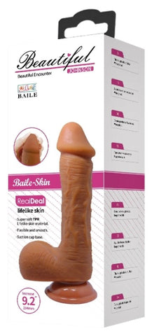 Johnson Light Brown Suction Cup Dildo by Baile - Realistic Dildos