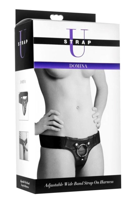 Domina Wide Band Strap On Harness - - Strap On Sextoys