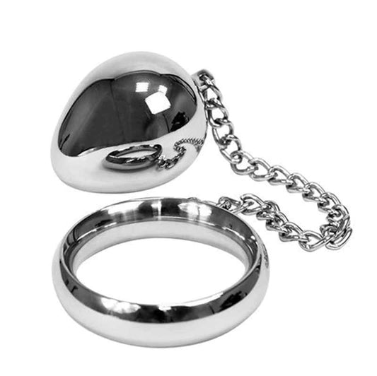 Donut Steel Cock Ring With Anal Egg - - Spreaders and Hangers