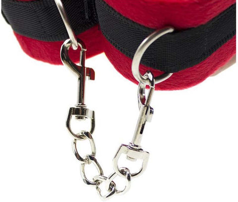 Downy Fetish Play Cuffs Black and Red by BDStyle - Fancy Dress Ups