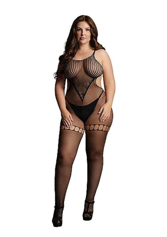 Duo Net High Neck Bodystocking by Shots Toys - Body Stockings