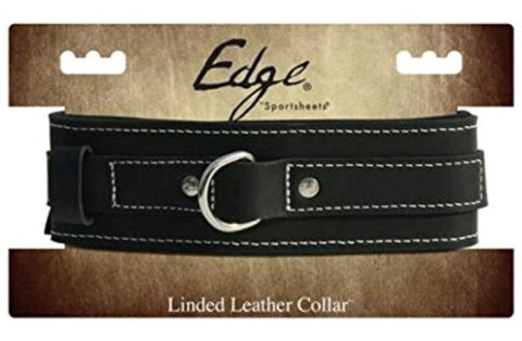 Edge Lined Leather BDSM Collar by Sportsheets - Collars and Leads