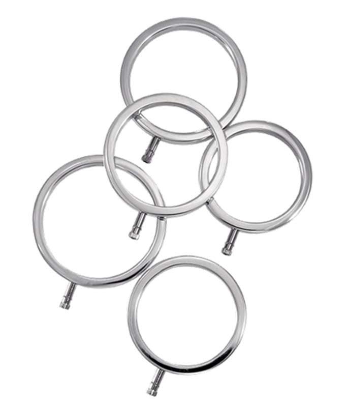 ElectraStim Electro Metal Cock Rings Set of 5 - - Electro Sex