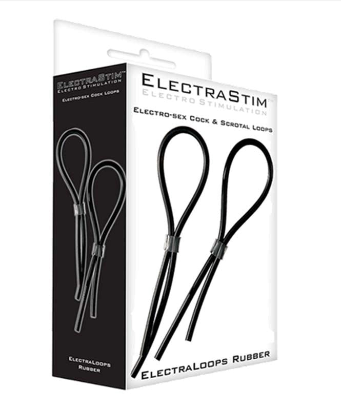 ElectraStim Rubber Adjustable Cock and Scrotal Loops - - Electro Sex