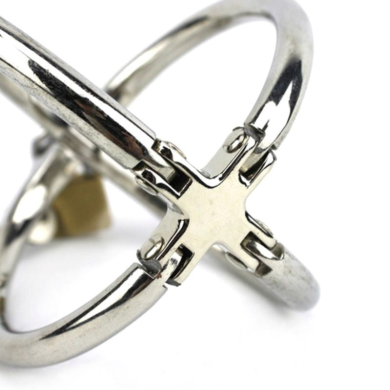 Ellipse Stainless Steel Cross Cuffs - - Collars And Cuffs