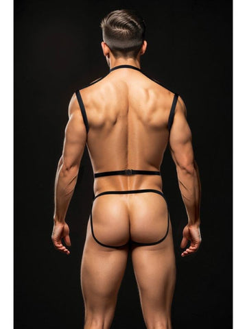 Provocative Wetlook Chest Harness Set 3pc - Cuffs and Restraints