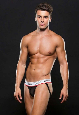 Envy Logo Elastic Low-Rise Mesh Jock E047 by Envy Menswear - Jocks and G-Strings