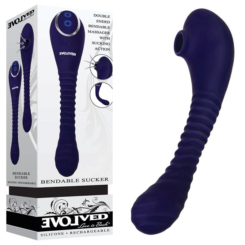 Evolved Bendable Sucker - Blue - - Clit Ticklers and Pulsators