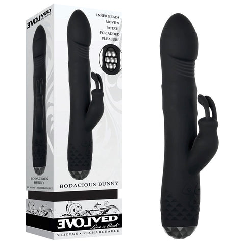 Bodacious Bunny Rabbit Vibrator Black by Evolved - Rabbit Vibrators