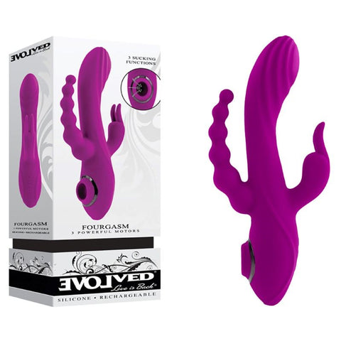 Fourgasm Vibrator Silicone Waterproof by Evolved - Rabbit Vibrators