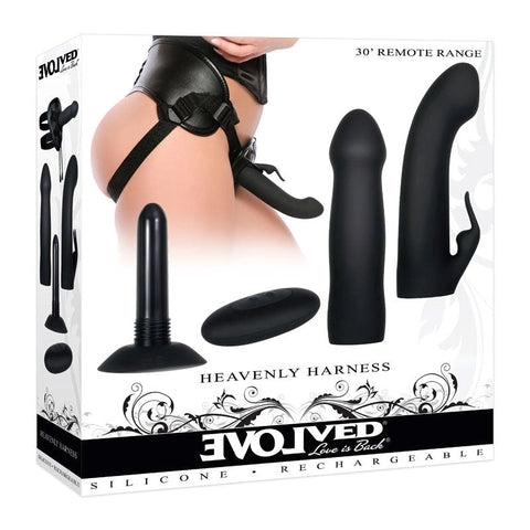 Evolved HEAVENLY HARNESS USB Rechargeable Strap-On Kit - Strap On Sextoys