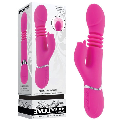 Pink Dragon Rabbit Vibrator by Evolved Novelties - Rabbit Vibrators