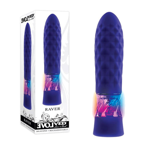 Raver Disco Mini Vibe Blue Rechargeable by Evolved - Mini & Slim Vibrators