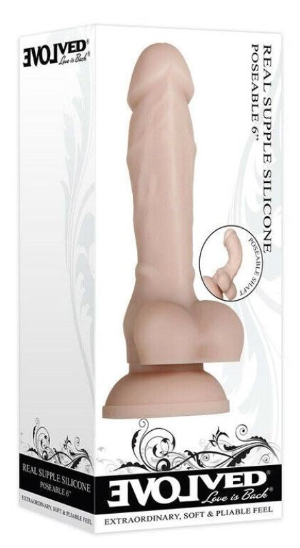 Evolved Real Supple Silicone Poseable 6 inch Dildo - - Realistic Dildos